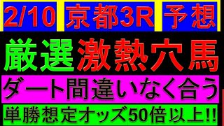 2025年 2月10日 京都3R 予想【厳選平場予想/この人気なら狙うべきだと思う/京都3レース】