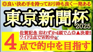 【東京新聞杯2025】◎良い決め手があって枠も良いところに入ったあの穴馬から！