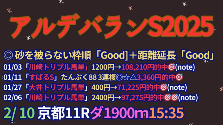 アルデバランステークス2025予想【京都競馬】全頭診断＋調教診断＋買い目