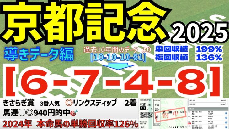 【京都記念2025】　導きデータ編　過去10年間のデータから導かれた馬とは！【データ傾向】【競馬予想】