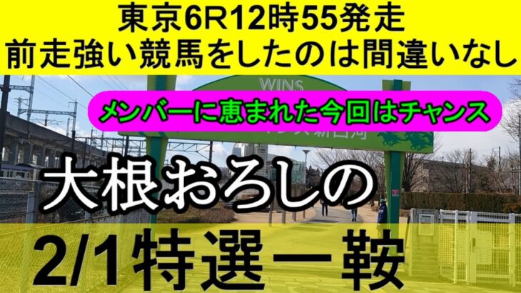 【競馬予想】2月1日の特選一鞍【大根おろし】