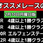 [平場オススメレースの予想]2月10日月曜日版　エルフェンステークス　4歳以上1勝クラス