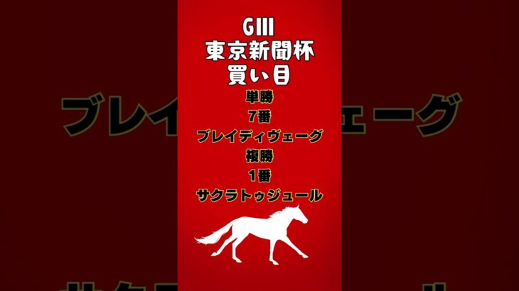 GⅢ東京新聞杯買い目 #競馬予想 #東京新聞杯 #買い目