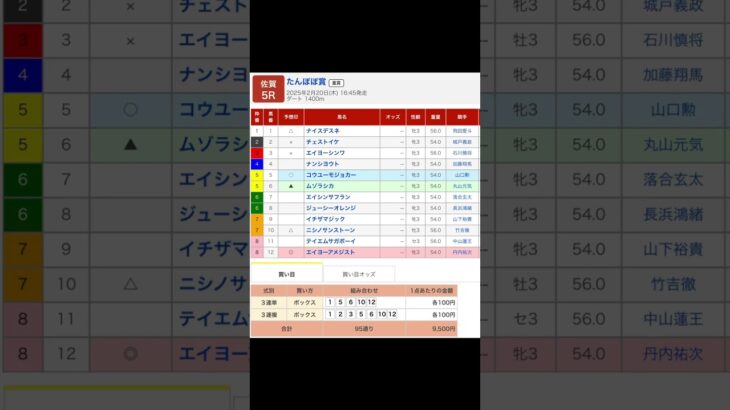 佐賀競馬場 メインレース たんぽぽ賞 を予想します#競馬 #予想 #競馬予想 #買い目 #佐賀競馬 #佐賀競馬場 #地方競馬 #メインレース #たんぽぽ賞 #重賞 #shorts