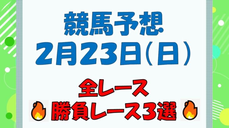 【競馬予想】２月２３日（日）全レース予想／厳選３レース(平場予想・重賞予想)