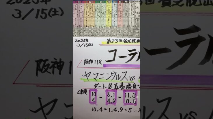 【競馬予想】阪神11R コーラルステークス🏇この距離良なら🧐⁉️