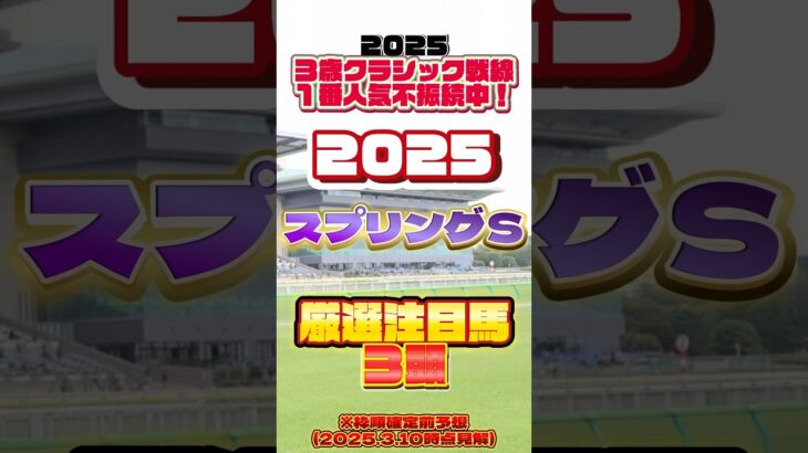 2025 スプリングステークス 厳選注目馬3頭 #競馬 #競馬予想