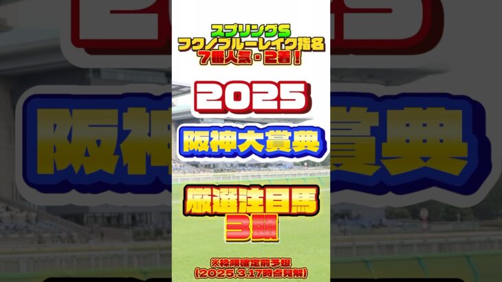 2025 阪神大賞典 厳選注目馬3頭 #競馬 #競馬予想