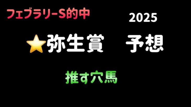 【競馬予想】　弥生賞　予想　2025