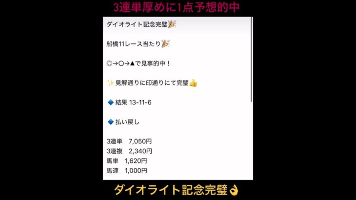 【ダイオライト記念】3連単1点予想的中🎯 #まい競馬 #万馬券