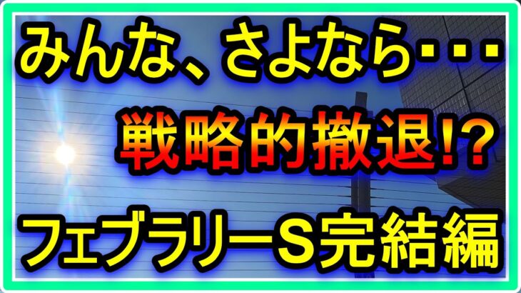 【競馬】トーマスの転落人生。フェブラリーS完結編。みんな、さようなら・・・戦略的撤退することにしました。