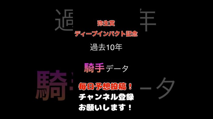 #弥生賞ディープインパクト記念 #競馬予想 #騎手データ #馬券