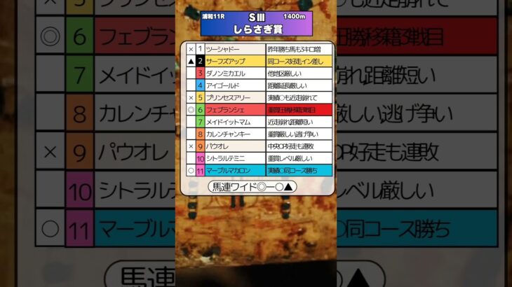 🏆しらさぎ賞予想🏆💮💮#競馬予想 #競馬 #しらさぎ賞2025