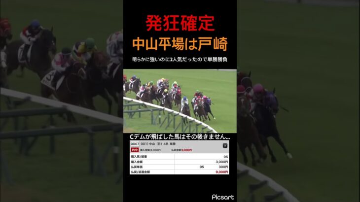 【発狂確定】中山競馬場で明らかに強い戸崎騎手の馬が3倍もついたら単勝買うしかないです。　#競馬 #競馬予想 #戸崎圭太 #jra #地方競馬 #ウマ娘 #ウマ娘プリティーダービー #ギャンブル