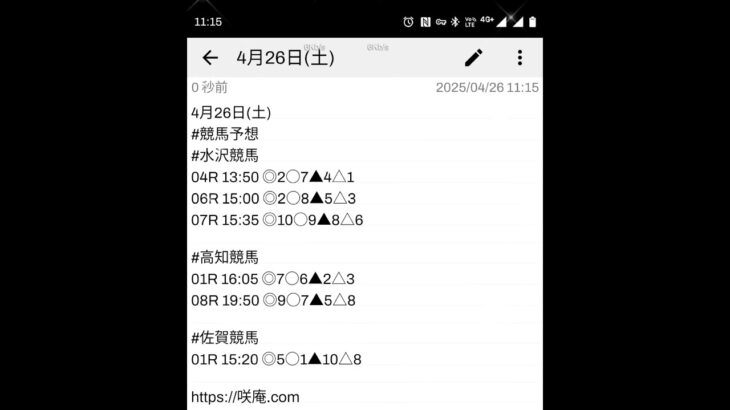 4月26日(土) #競馬予想 #水沢競馬 #高知競馬 #佐賀競馬