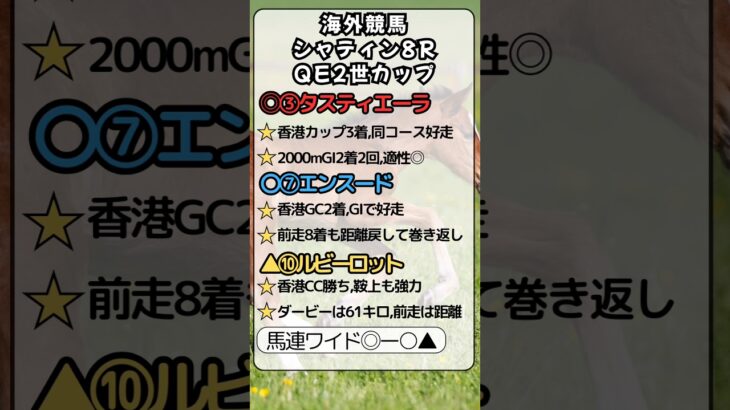🏆QE2世C予想🏆💮💮#競馬予想 #競馬 #クイーンエリザベス2世カップ2025