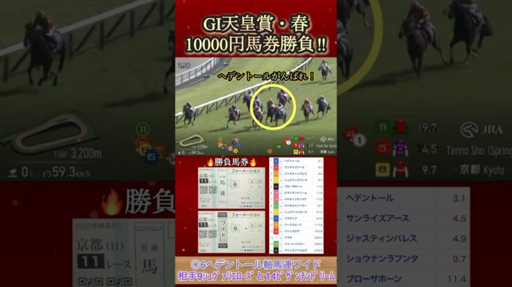 【馬券勝負】天皇賞・春に10000円勝負してみた！  #競馬  #馬券勝負  #天皇賞春  #shorts