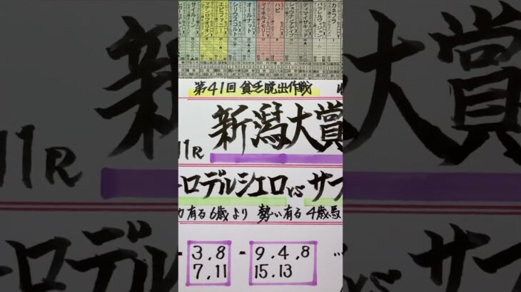 【競馬予想】新潟11R 新潟大賞典🏇勢いの4歳中心で勝負です😺❣️