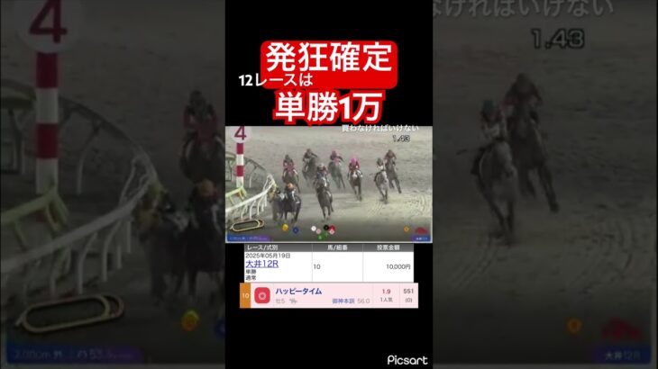 【発狂確定】12レースに単勝1万張りで勝ちを確信！！　#競馬 #競馬予想 #jra #地方競馬 #ウマ娘 #ウマ娘プリティーダービー #ギャンブル #ギャンブル依存症 #大井競馬 #武豊