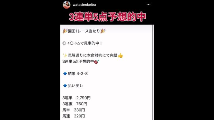 園田1R3連単5点予想的中🎯 #万馬券 #まい競馬