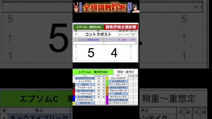 #エプソムカップ2025 #競馬予想ハイライト #全頭診断 #コントラポスト　#トーセンリョウ　#クルゼイロドスル