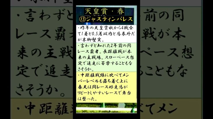 天皇賞春2025 本命予想動画　#ジャスティンパレス　#鮫島克駿　#ブローザホーン　#菅原明良　#ショウナンラプンタ　#武豊　#天皇賞春　#競馬