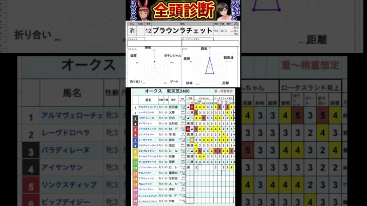 #ブラウンラチェット　#オークス2025 #競馬予想ハイライト #全頭診断