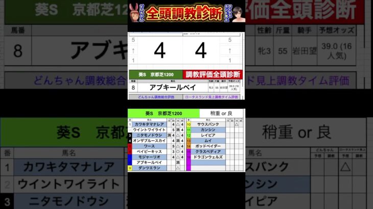 #葵ステークス2025 #競馬予想ハイライト #全頭診断  #ベイビーキッス　#アブキールベイ　#ダンツエラン　#モジャーリオ