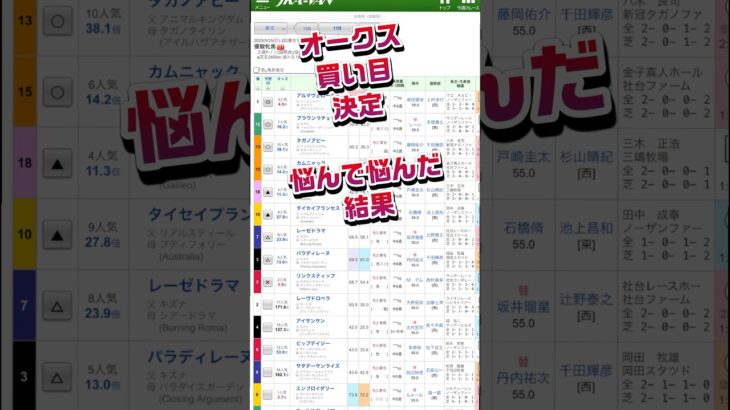 キングオークス買い目発表動画から変更あり#競馬予想 #オークス2025 #桜花賞組取捨大事#雨#2400m#キズナ#ダービー#枠の不利