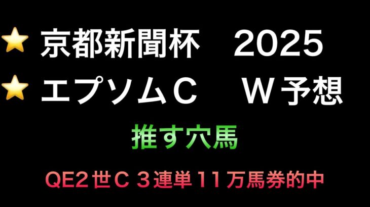 【競馬予想】　京都新聞杯　エプソムカップ　予想　2025