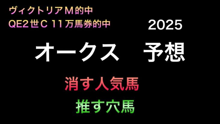 【競馬予想】　オークス　予想　2025