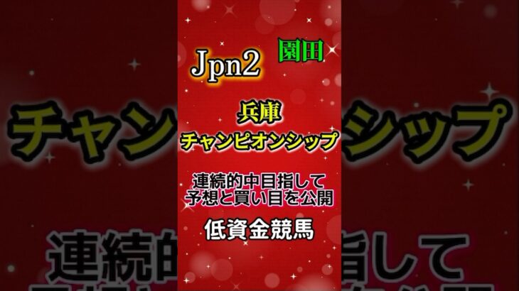 【兵庫チャンピオンシップ 2025】連続的中目指して！予想と買い目を徹底解説｜【低資金競馬】 #兵庫チャンピオンシップ #兵庫cs #競馬女子 #shorts
