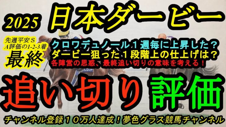 【最終追い切り評価】2025日本ダービー！クロワデュノールは2週前から毎週良化？この舞台へメイチの仕上げをした陣営は？