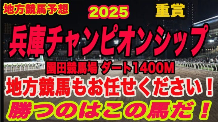 【 地方競馬予想 】兵庫チャンピオンシップ2025予想！3歳ダート３冠レース初戦！中央VS地方馬はあの馬だ！勝つのはこの馬だ！