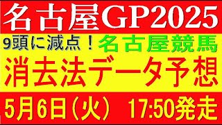名古屋グランプリ2025（名古屋競馬）⚠️9頭に減点！消去法データ予想