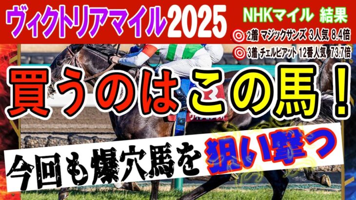 【競馬予想】ヴィクトリアマイル2025🌈NHKマイルでは12人気のチェルビニア(73.7倍)を激推し推奨🌈
