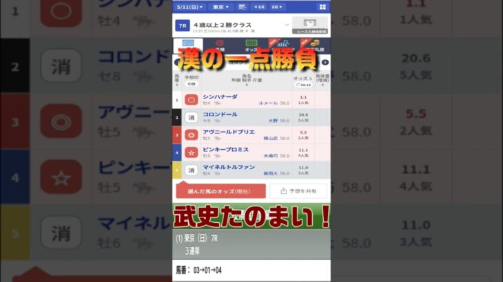 5頭立てなら1点で当てられる説　#競馬予想 #競馬好きな人と繋がりたい #競馬