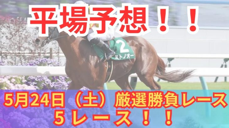 【平場競馬予想】5月24日の厳選競馬予想5レース！