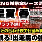 【5/4 WIN5全レース】期待値グラフ競馬予想！天皇賞春など。出走馬の能力が一目瞭然?!目で観る馬の強さ！