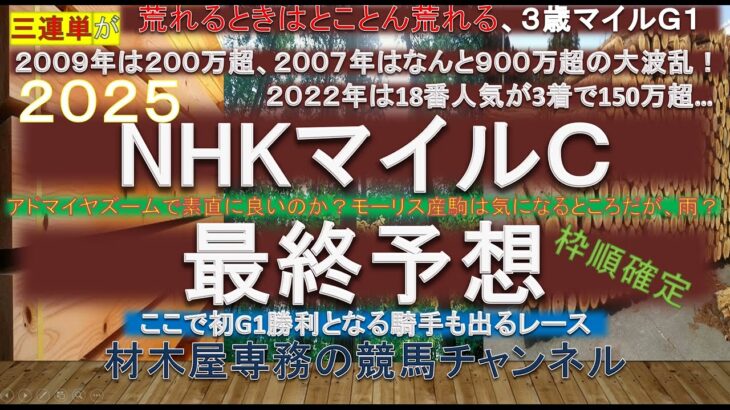 【競馬予想】NHKマイルカップ2025　最終予想　波乱の目もありそうな一戦　ある血を持つ人気薄の馬たちにも注目してみても！？