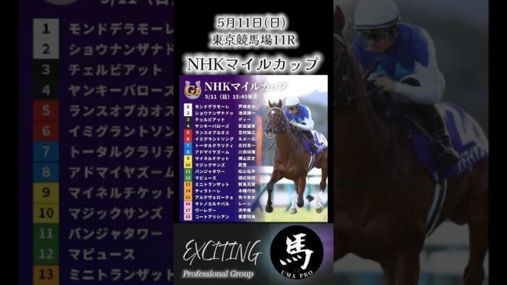 NHKマイルカップG1　東京競馬場　芝1600メートル　完全予想公開　是非ご参考にして下さい。 #競馬 #大予想 #中央競馬予想 #shorts
