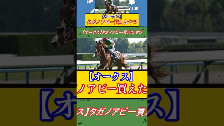 【オークス】タガノアビー買えたヤツ #競馬 #競馬予想 #凱旋門賞 #ウマ娘 #horse #武豊 #日本ダービー #オークス #ケイバチューブ