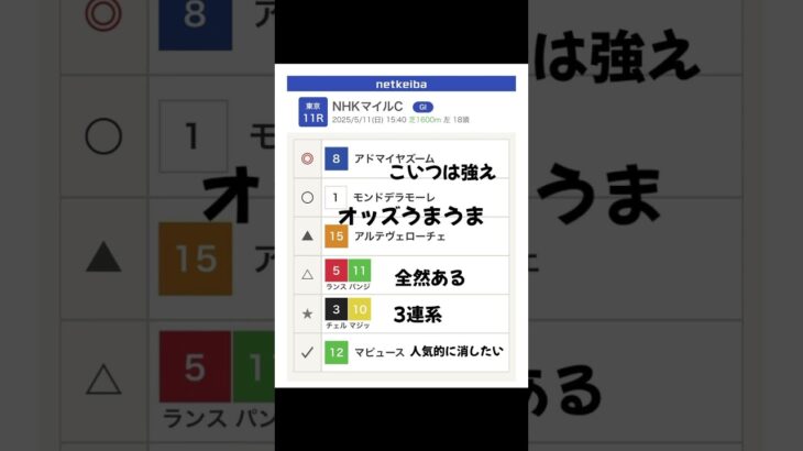 #競馬 #nhkマイルカップ #競馬予想