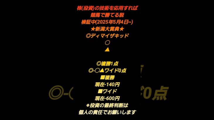 株(投資)の技術を応用すれば競馬で勝てる説#競馬 #予想 #期待値 #検証 #新潟大賞典