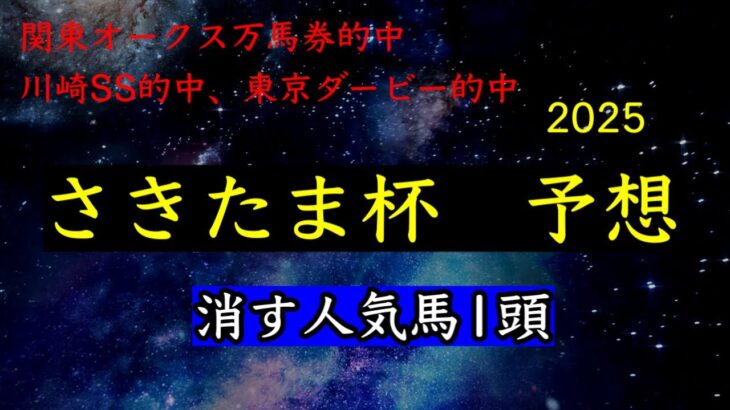 【競馬予想】　地方交流重賞　さきたま杯　予想　2025