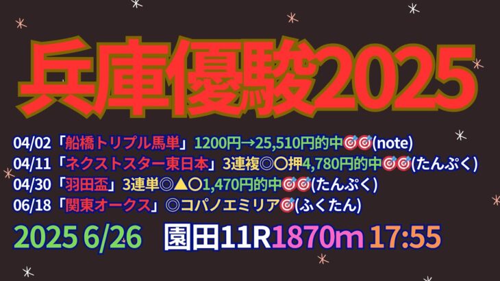 兵庫優駿2025予想【園田競馬】超絶「穴」馬を用意していますぜ!!
