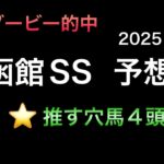 【競馬予想】　函館スプリントステークス　予想　2025