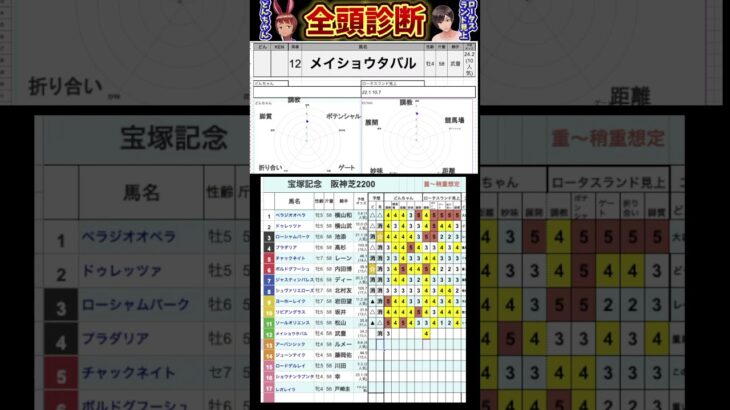 #メイショウタバル　#競馬予想ハイライト #全頭診断  #宝塚記念2025