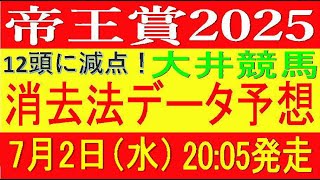 帝王賞2025（大井競馬）⚠️12頭に減点！消去法データ予想