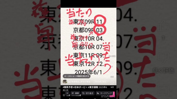 #競馬予想 当たり #2025年6月1日